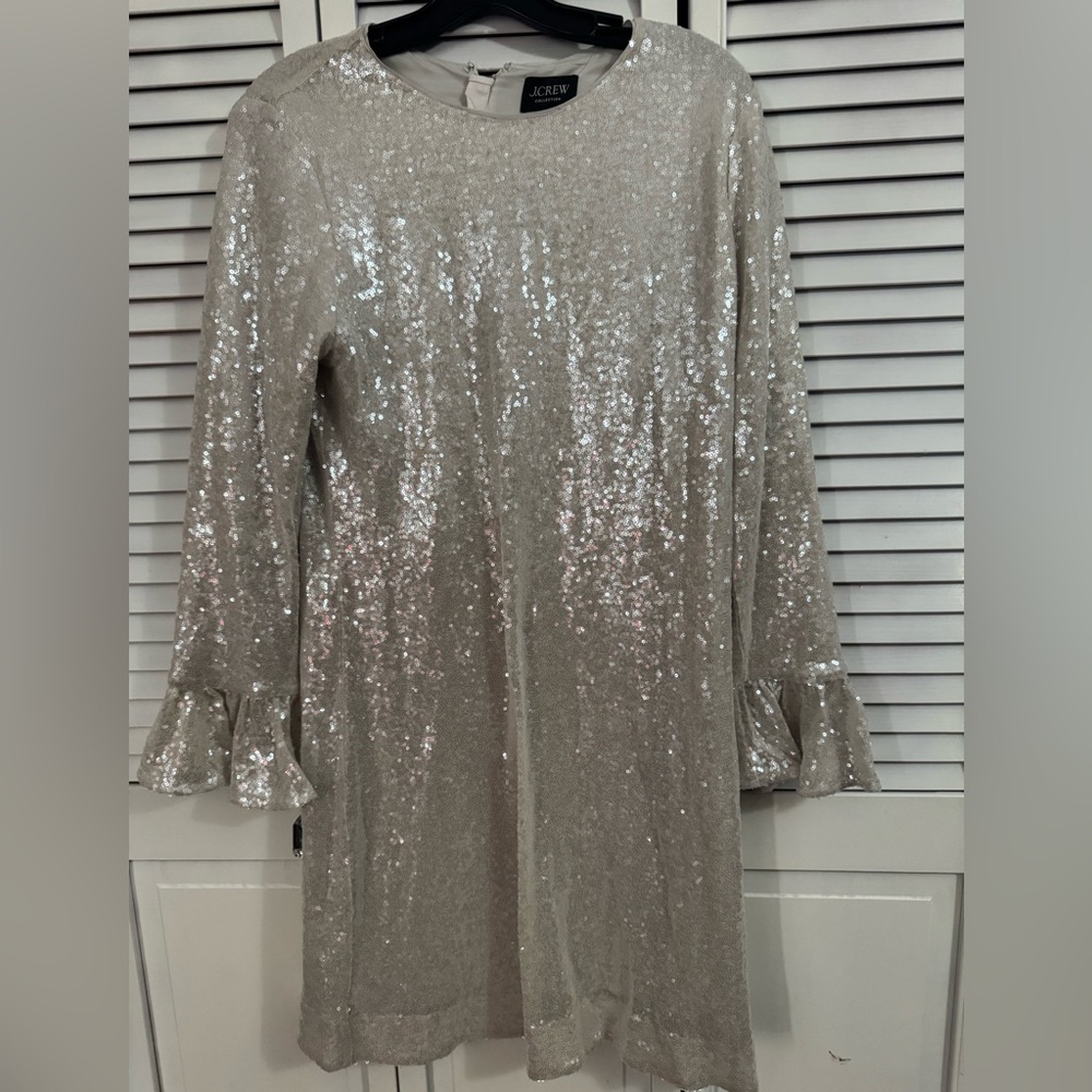 J. Crew Collection Silver Sequin Dress